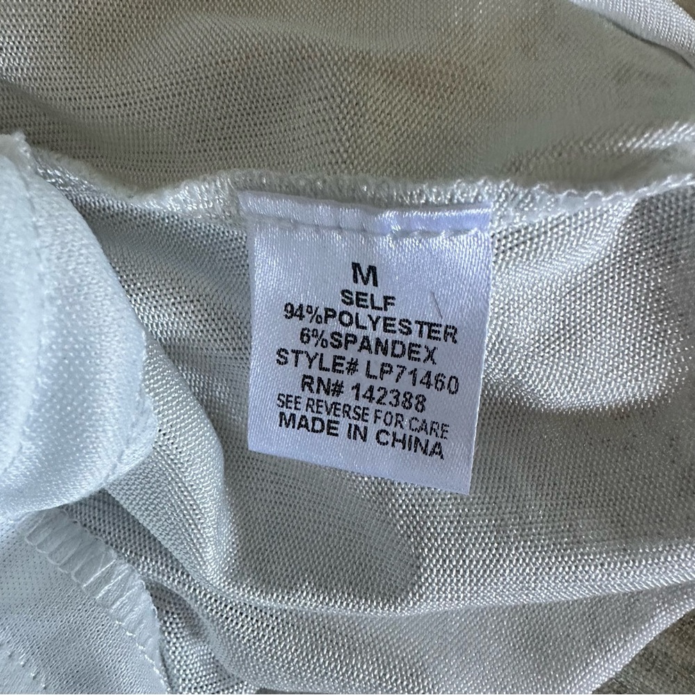 Oober Swank Silky White Metallic Drawstring Jogger Pants, NWOT, Size M - Picture 8 of 9